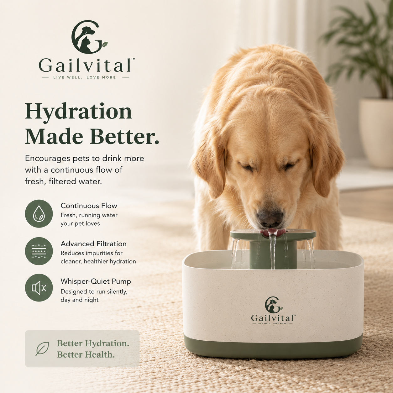 Gailvital™ FlowPure Pet Water Fountain