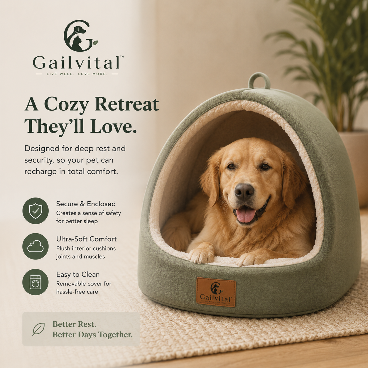 Gailvital™ SnugNest Calming Pet Cave
