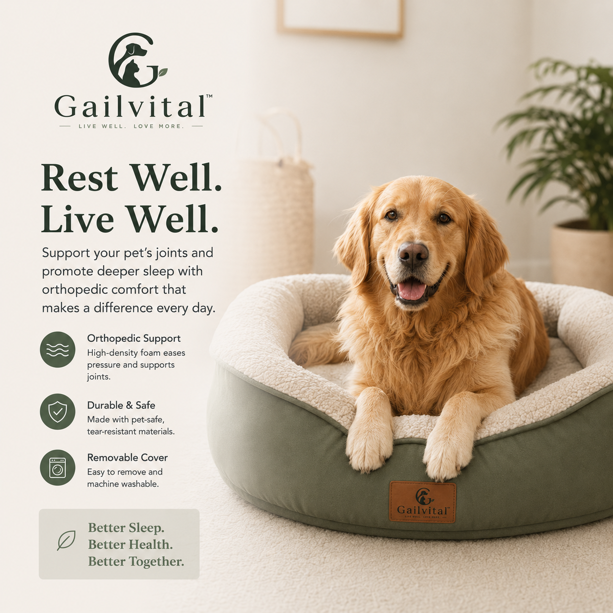 Gailvital™ OrthoLuxe Support Pet Bed