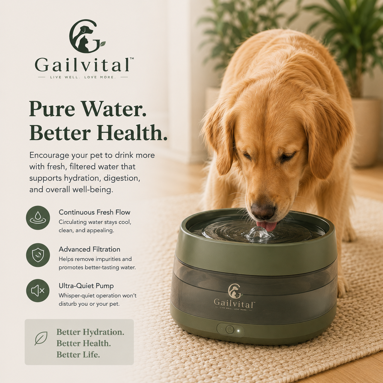 Gailvital™ AquaFlow Smart Pet Fountain